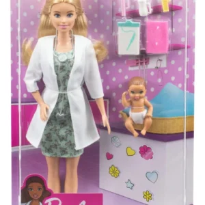 Mattel Barbie Baby Doctor Playset with 12 Inch Blonde Doll With Accessories For Kids | 3+ Years.
