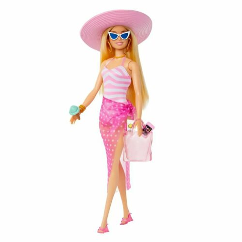 Mattel Barbie Doll With Swimsuit And Beach Themed Accessories Set ? HPL73