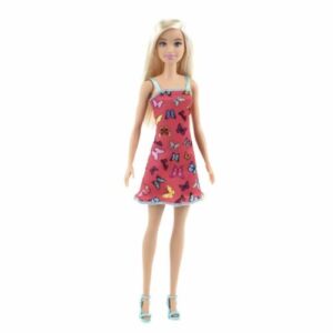 Mattel Barbie Pink Dress Doll With Butterfly Print -HBV05