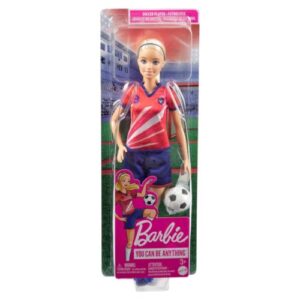 Mattel Barbie Soccer Blonde Hair Ponytail Doll with Colorful #9 Uniform For Kids | 3+ Years.