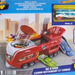 Mattel Hot Wheels Dine And Dash Playset | Portable Race And Flip Track For Kids | 4+ Years