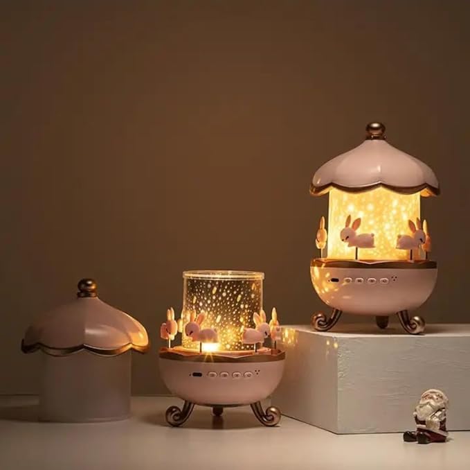 Rotating Cabin Star Projector Lamp for Kids & Baby | 12 Film Night Light Projector with Soothing Music & Rotation - Image 5