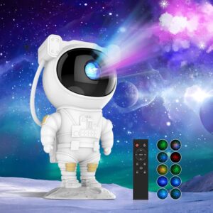 Astronaut Star Projector Galaxy Night Light, 360° Space Buddy Projector Nebula Starry Sky Ceiling LED Lamp with Timer & Remote, Gift for Kids Adults Bedroom Decor, Christmas, Birthday