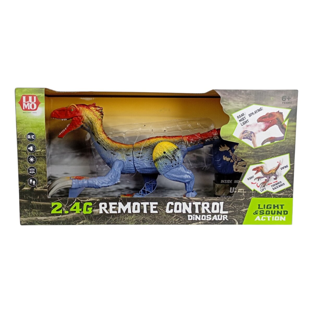 2.4G Remote Control Dinosaur With Light And Sound Action For Kids | 6+Years