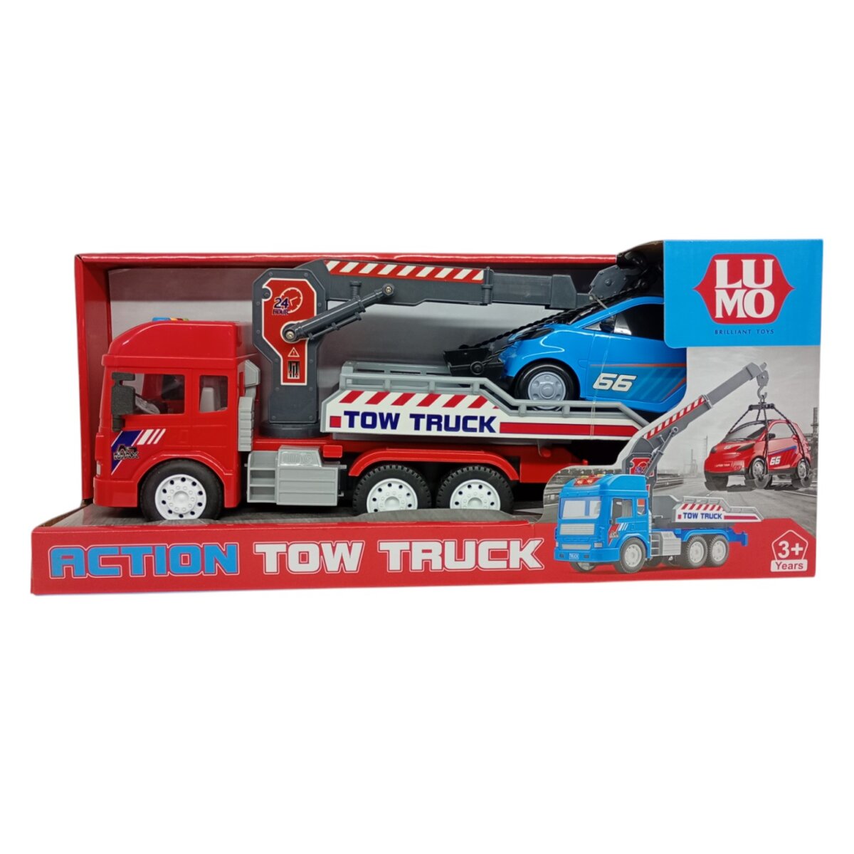 Luminoso City Service Action Tow Truck with Crane | Light, Sound and Music Toy For Your For Kids | 3+ Years