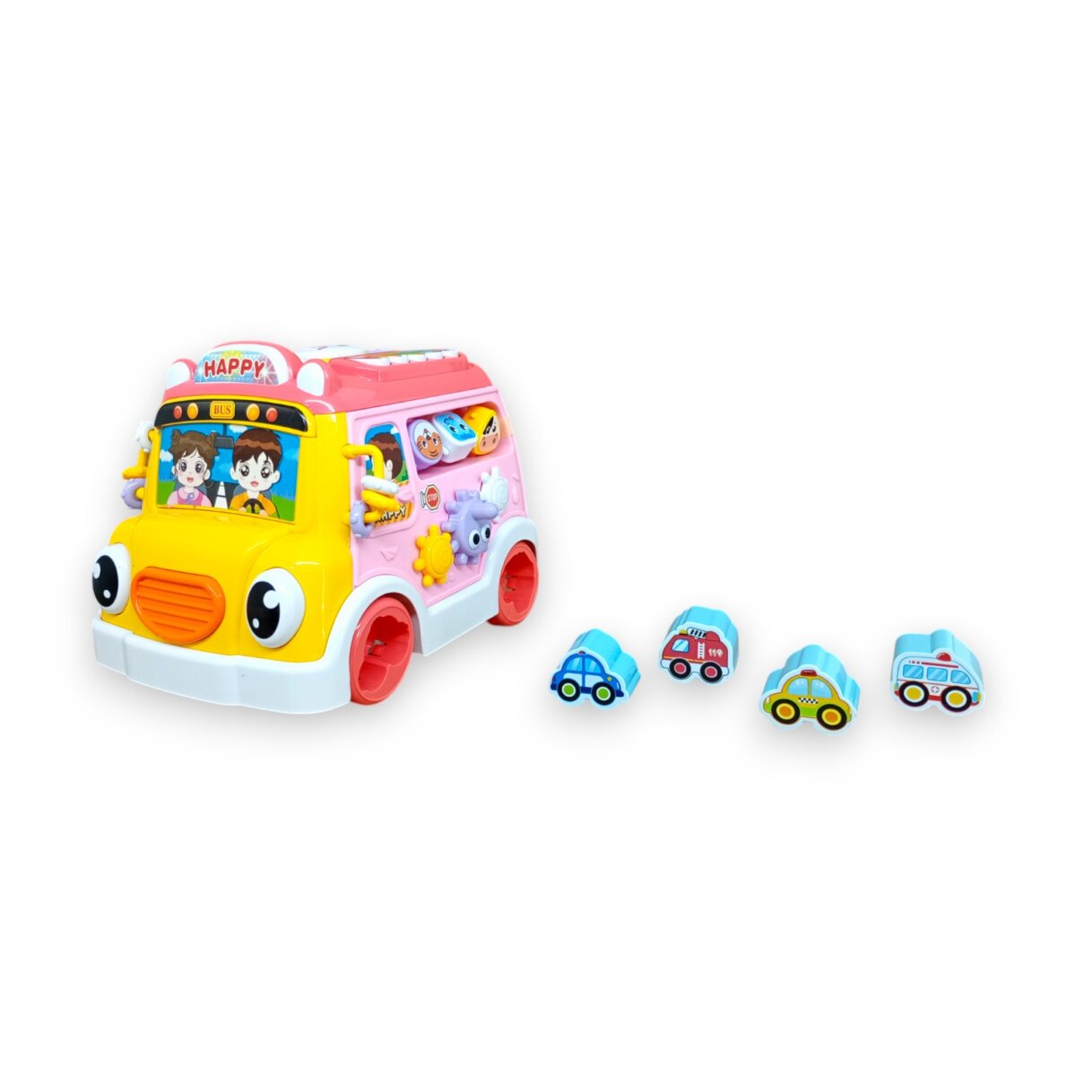 Cute Bus ‘Electric Funny Bump and Go Car Toy With Light and Sound For Kids | 3+ Years.