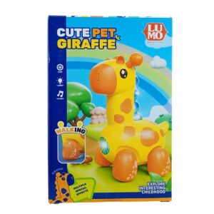 Cute Pet Giraffe Musical Walking Toy – Fun Automatic Forward Movement with Lights, Sound And Traction Rope for Kids 3+ Years
