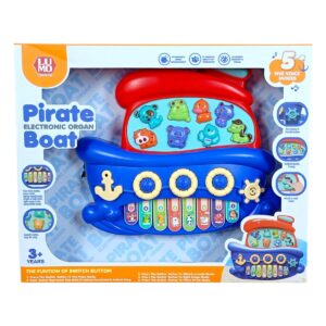 Luminoso Electronic Organ Boat Piano with 5 Voice Modes, Looping Lights, and Animal Sounds | Fun, Musical, and Interactive Toy for Kids | 3+ Years