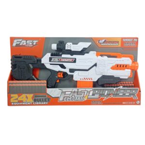 Fast Pioneer Electric Toy Blaster | 24 Soft Foam Bullets with Sighting Mirror | Long Shooting Distance | Fun Shooting Toy for Kids | 8+ Years