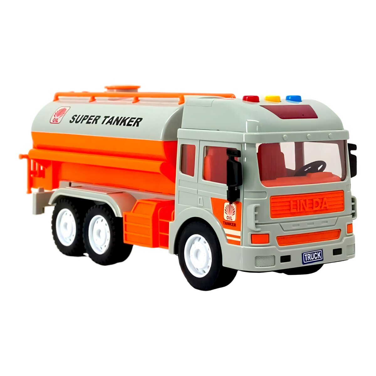 Friction Toy Engineering Construction Oil Tanker Truck With Light And Sound For Kids – Fun Interactive Educational Vehicle Toy for Children 3+ Years
