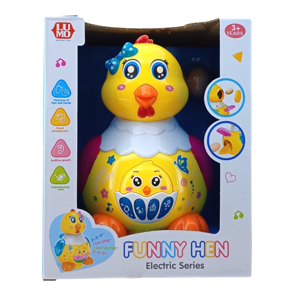 Funny Hen Bump and Go Musical Baby Chick Toy with Lights and Music | Ultimate Interactive Educational Toy for Kids 3+ Years