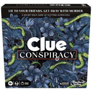 Hasbro Clue Conspiracy Secret Role Strategy Board Game for Adults and Teens – Ultimate Mystery Party Game with Hidden Roles for Ages 14+