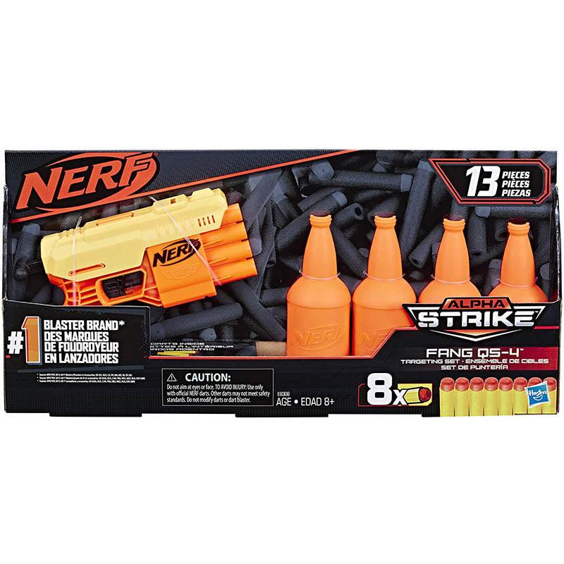 Hasbro NERF Alpha Strike Fang QS-4 Targeting Set | 8 Soft Foam Bullet Gun Toy | 8+ Years.