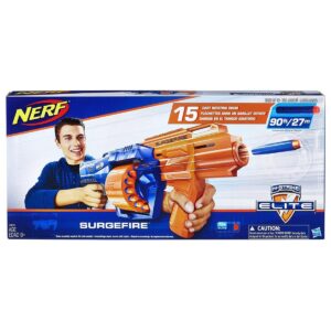 Hasbro Nerf Elite Strike Surge Fire Blaster 15-Dart Rotating Drum | Slam Fire, Includes 15 Official Nerf Elite Darts for Kids, Teens, Adults.| 8+Year
