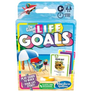 Hasbro The Game Of Life Goals Game | Quick-Playing Card Game For 2-4 Players | The Game Of Life Card Game For Families And Kids | 8+ Years