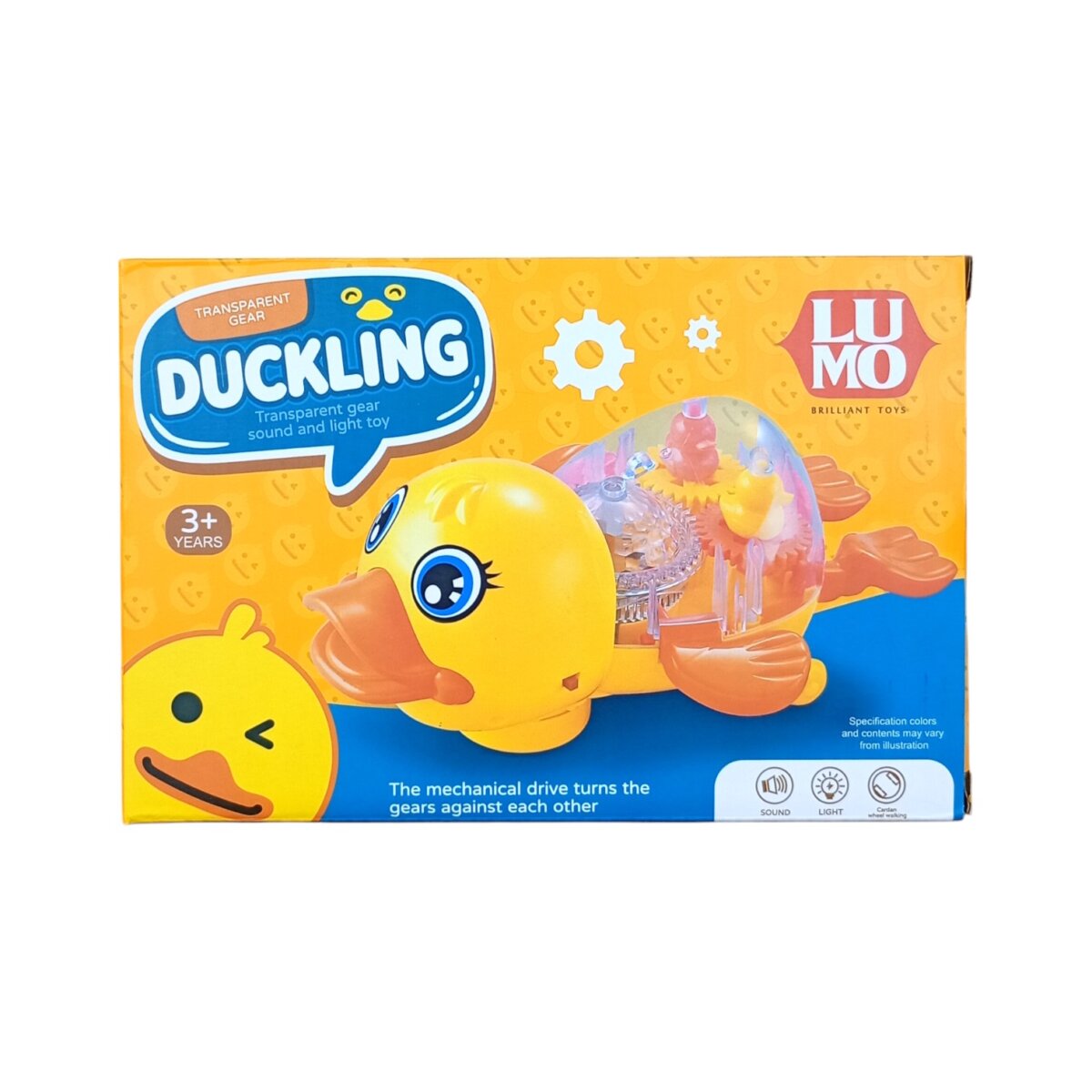 LUMO ‘Duckling Duck’ Transparent gear sound and light toy For Kids | 3+Year