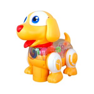 LUMO Gear Dog Transparent Walking Dog Toy for Kids – Ultimate 360° Rotating Puppy with Lights, Music And Jumping Fun