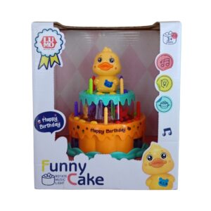 Happy Birthday Funny Duck Rotate Music Light Cake Toy | Musical Spinning Birthday Cake Toy | Light-Up Pretend Play Celebration Fun Gift Toy for Kids | 3+ Years