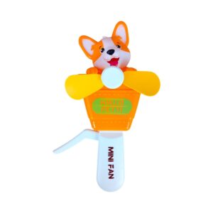 Luminoso Cartoon Dog Shaped Mini Fans Quiet Firm And Portable – Fun And Amazing Handheld Cooling Toy for Kids Age 3+ Years