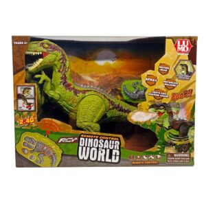 Luminoso Dinosaur World Remote Control Toy – Ultimate Walking Dino with Lights, Roaring Sounds And Mist for Kids 4+