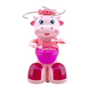 Luminoso Spinning Cow Flash Drummer With Music And Light | Energetic Light-Up Musical Toy for Kids | 3+ Years