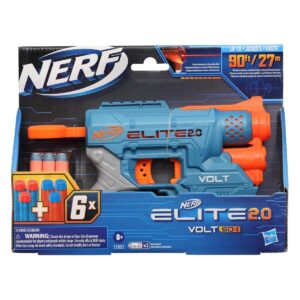 Hasbro NERF Elite 2.0 Volt Sd-1 Blaster | 6 Darts, Light Beam Targeting, 2 Tactical Rails to Customize for Battle Gun For Kids | 8+ Years