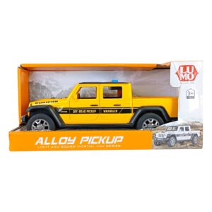1:16 Scale Super Power Wrangler Alloy Pickup Rubicon Jeep Truck | Friction Powered with Lights & Sound for Kids | Ultimate Fun for 3+ Years